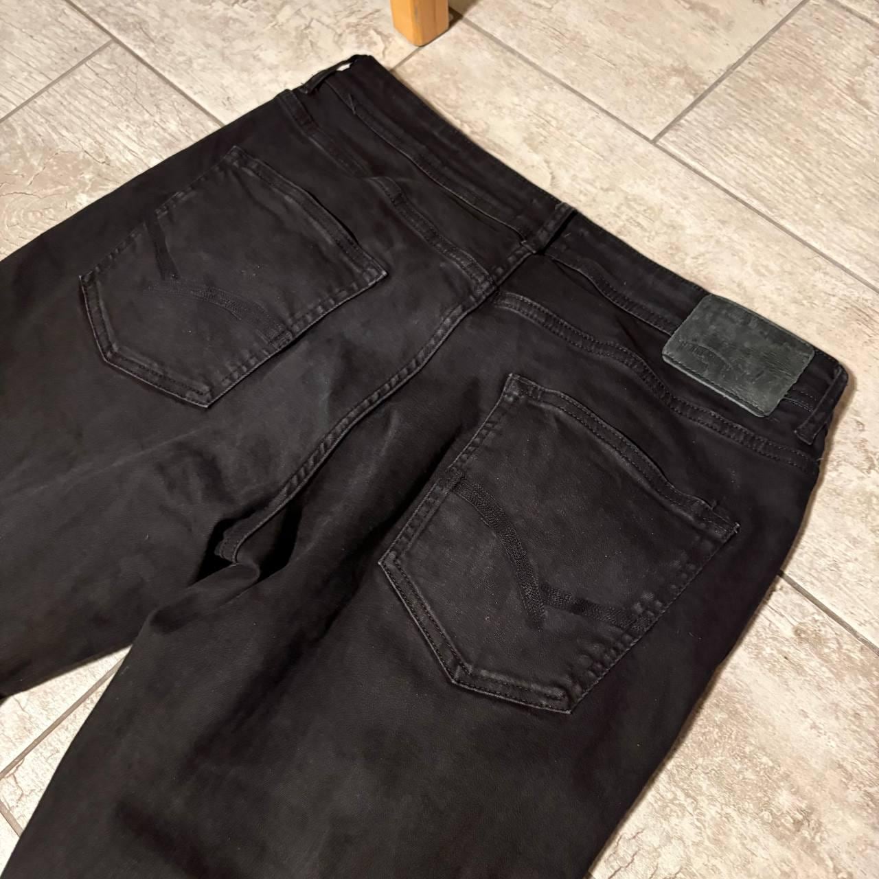 Ręcznie robione rozszerzane czarne jeansy: Y2K Goth Grunge Streetwear