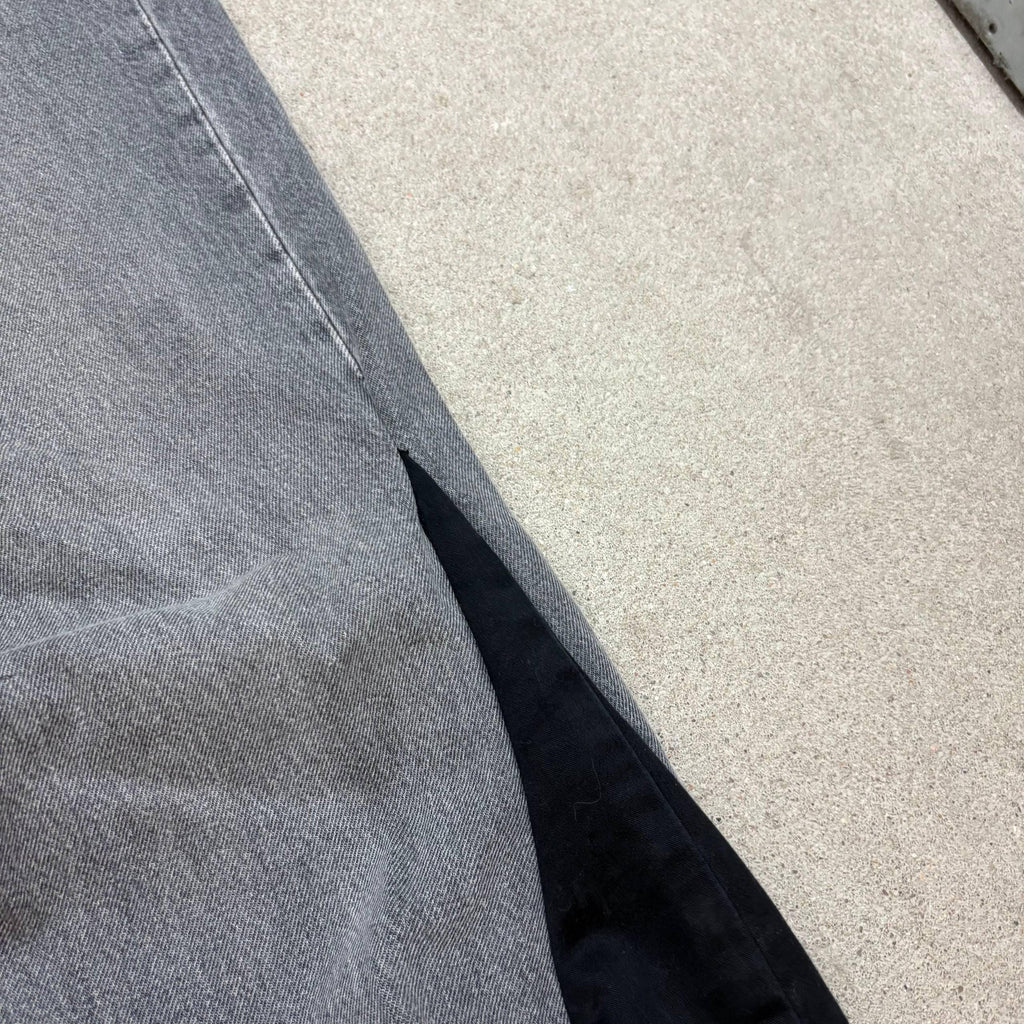 Jeansy Bootcut w kolorze szarym, dzwony, ręcznie robione: Y2K Goth Punk Grunge