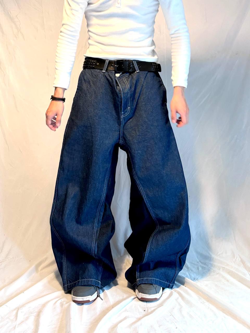 Ręcznie robione spodnie baggy Cyber Sigilism: Y2K Grunge Techwear