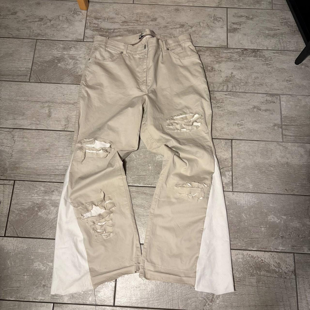 Ręcznie robione spodnie dzwony w stylu gotyckim Y2K: spodnie w stylu streetwear