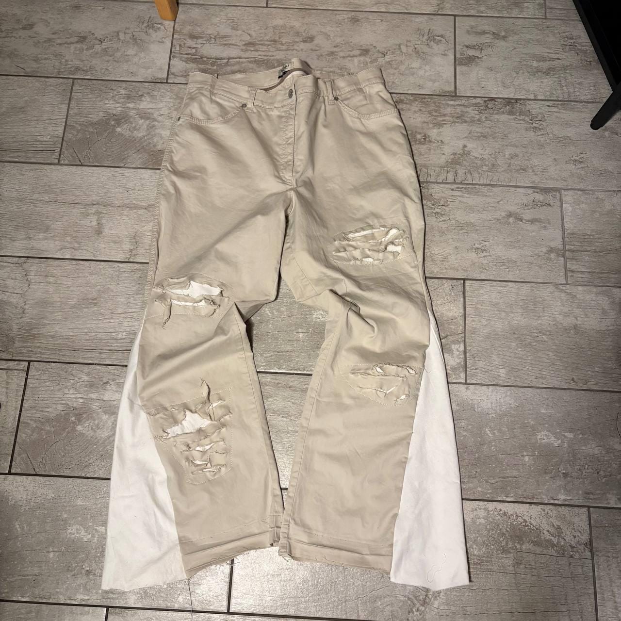 Ręcznie robione spodnie dzwony w stylu gotyckim Y2K: spodnie w stylu streetwear