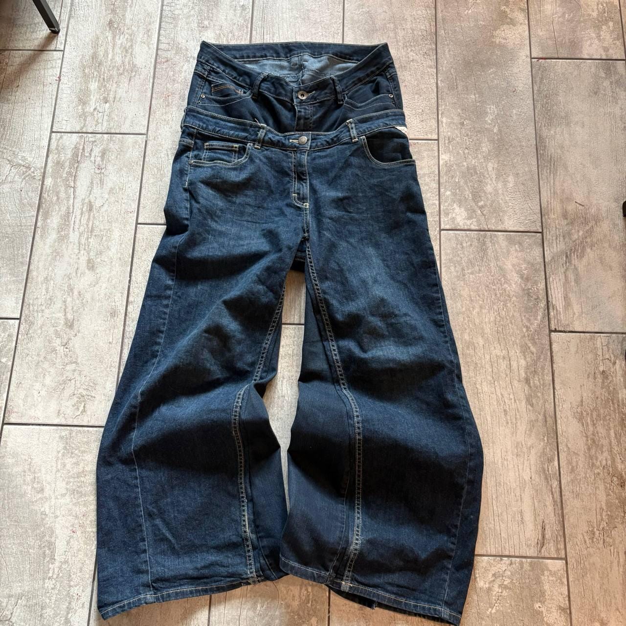 Ręcznie robione jeansy z szerokimi nogawkami: Y2K Goth Grunge Alt Streetwear