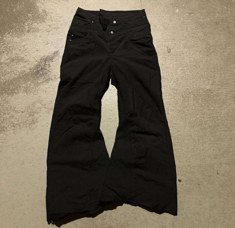 Czarne jeansy Flare Wide-Leg – Y2K Goth Alt Streetwear