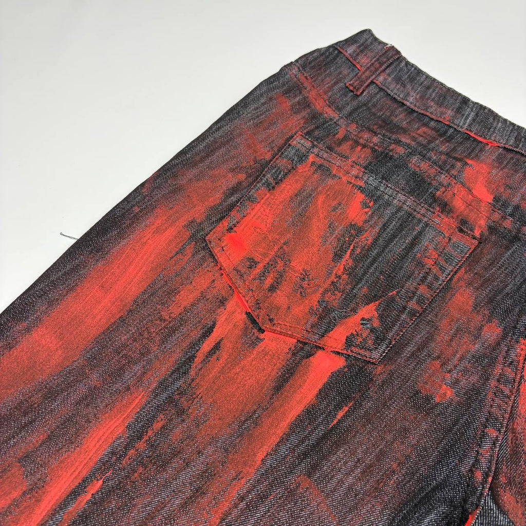 Ręcznie robione czarno-czerwone dzwony: Y2K Goth Punk Alt Streetwear