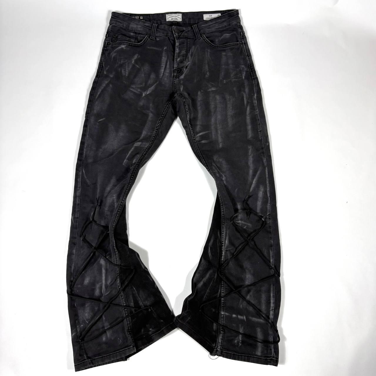 Ręcznie robione czarne dzwony: przetworzony gotycki punk alternatywny streetwear