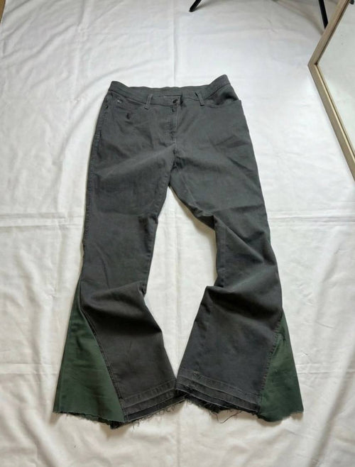 Bootcut Khaki  Flared Jeans Handmade : Y2K Goth Punk Grunge